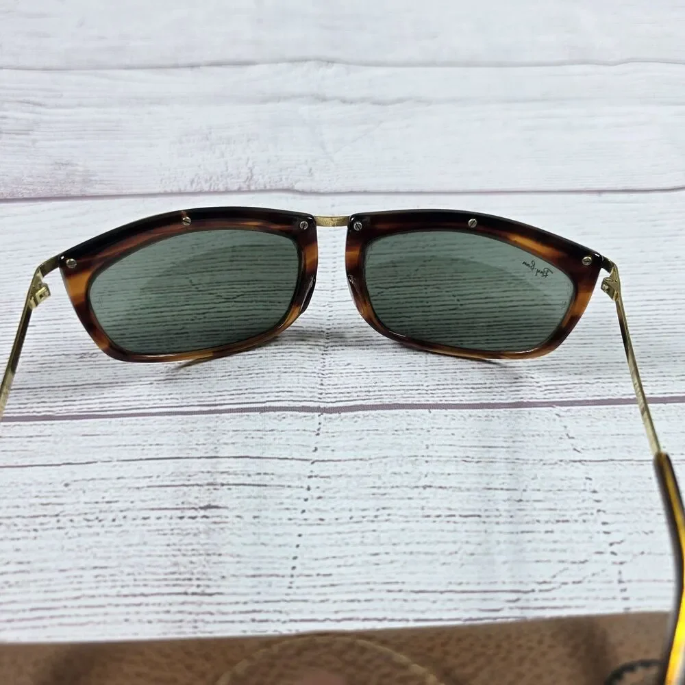 Vintage RAY-BAN B&L L1005 Arista/Tort G15 UV Rectangular Olympian II Sunglasses